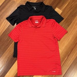 Boys XL 18/20 Tek Gear Polyester Polos Red & Black - Like New!